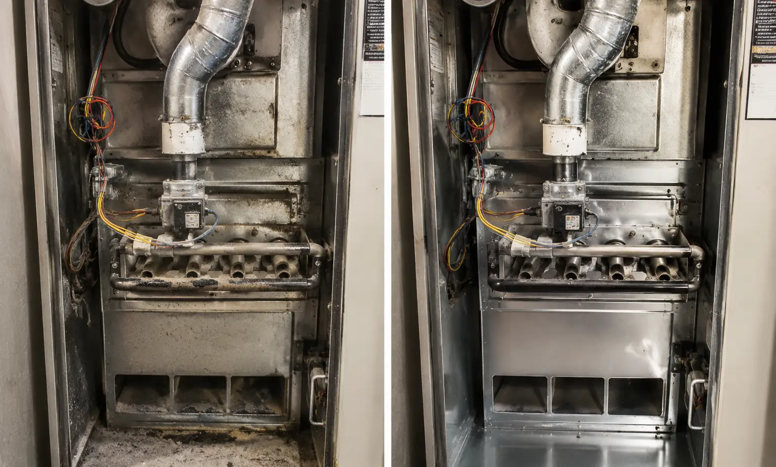 Home furnace inspection and cleaning